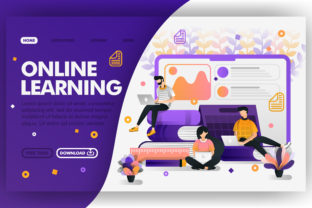 Download Vector of Student Studying with Internet - Study Collection