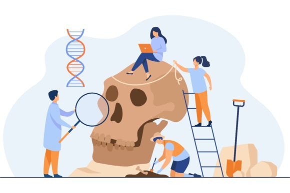 Download Tiny Anthropologists Studying Neandertha - Premium Resources