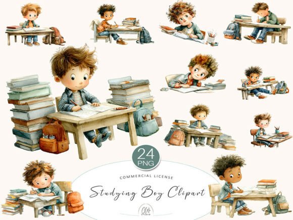 Download Studying Boy - Study Collection
