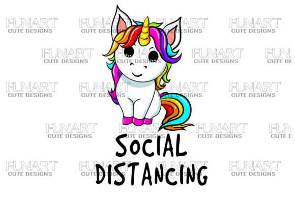 Download SOCIAL DISTANCING, CUTE UNICORN,PNG FILE - Social distancing Collection