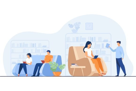 Download Students Studying and Reading in Library - Premium Bundle