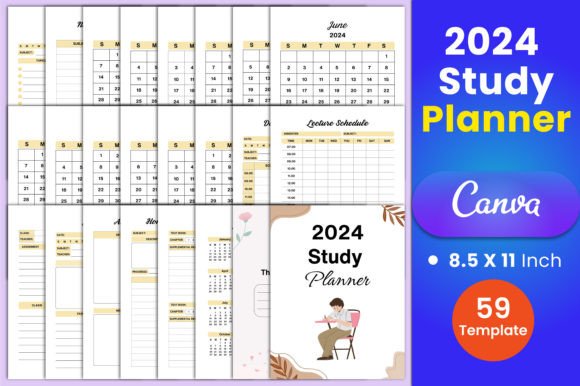 Download 2024 Study Planner Canva Interior - Study Collection