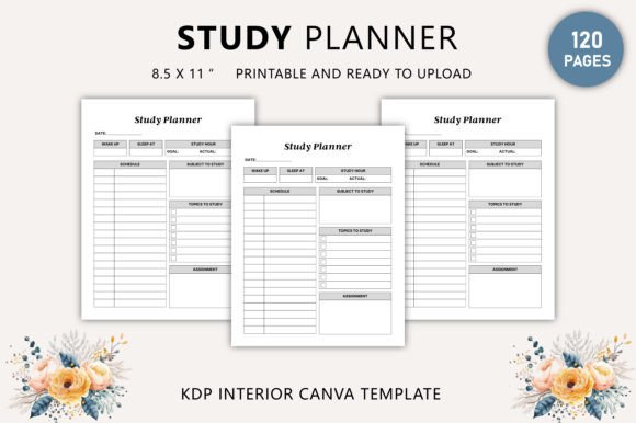 Download Study Planner Canva Template KDP - Study Collection