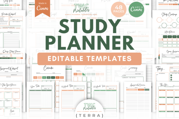 Download Study Planner Canva Templates | TERRA - Study Collection