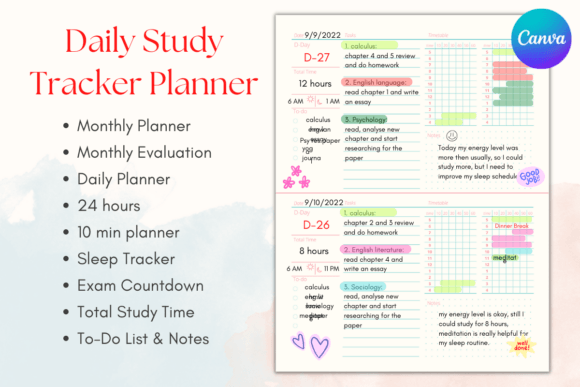 Download Editable Study Planner Canva Template - Study Collection
