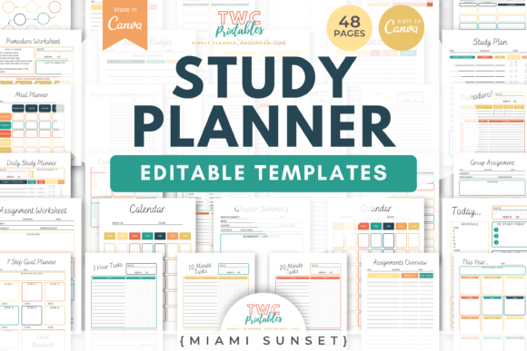 Download Study Planner Canva Templates | MIAMI SU - Study Collection
