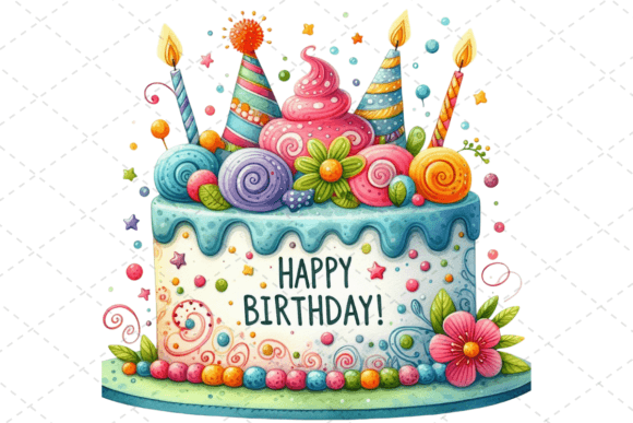 Download Watercolor Birthday Cake Clipart - Cake Collection