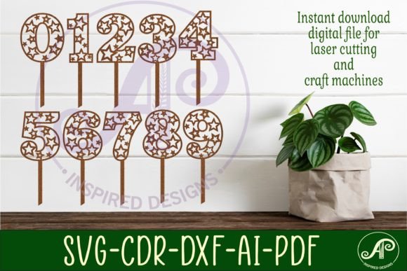 Download Star Number Cake Toppers SVG Cut Files - Cake Collection